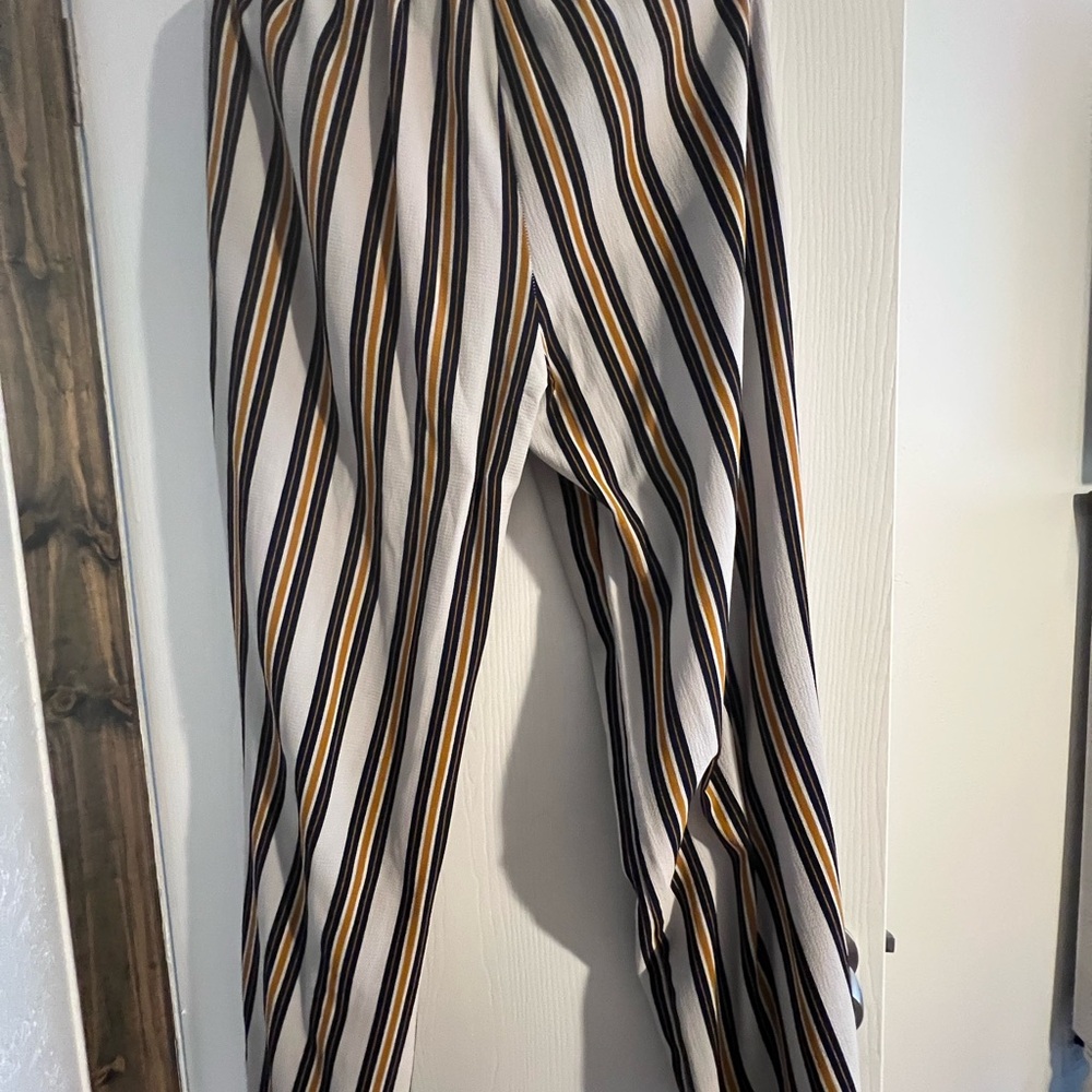 Signature Studio Black, Yellow, and White Striped Pants